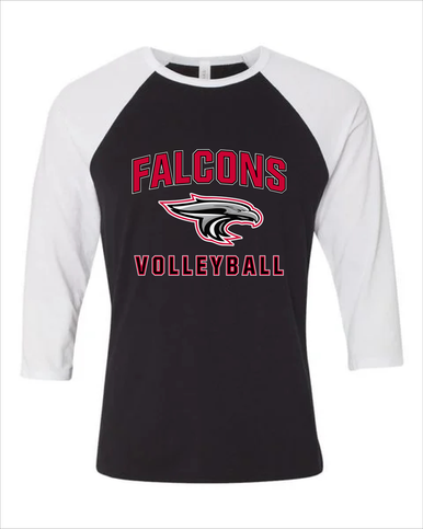 East River Falcons Volleyball Women's Baseball T-Shirt