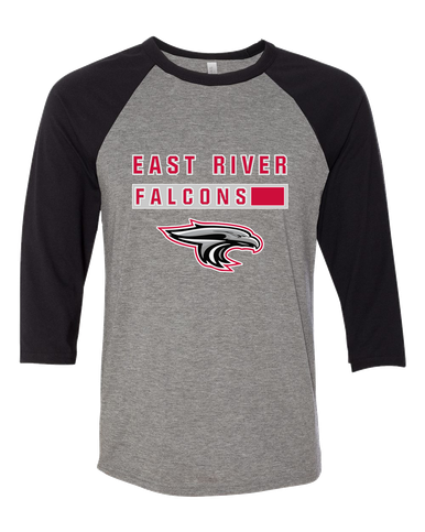 East River Falcons Mascot #7 Women's Baseball T-Shirt