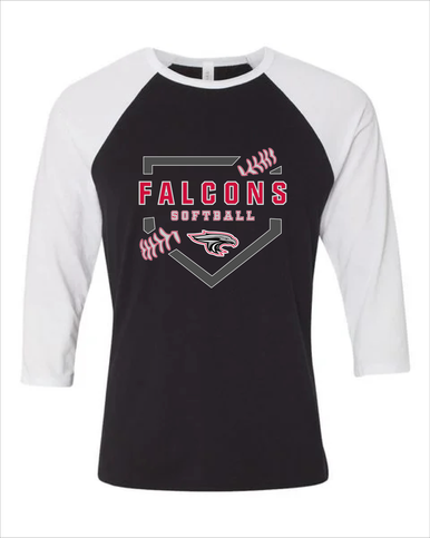 East River Falcons Softball #2 Women's Baseball T-Shirt