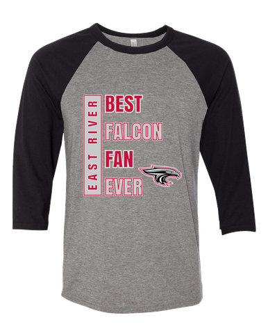 East River Falcons Best Falcon Fan Men's Baseball T-Shirt