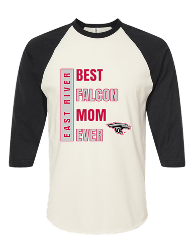 East River Falcons Best Falcon Mom Women's Baseball T-Shirt