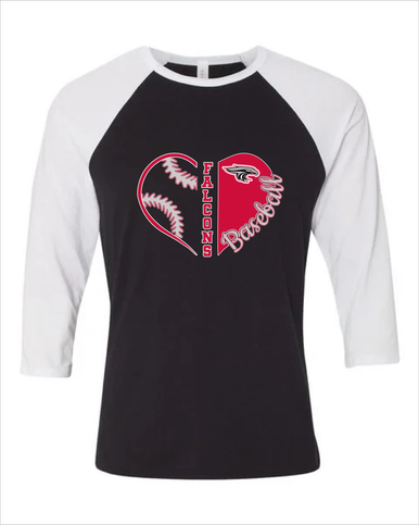 East River Falcons Heart Baseball Women's Baseball T-Shirt