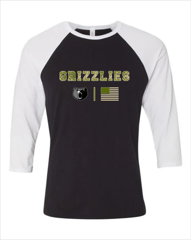 Pajaro Valley Grizzlies Camo Flag Women's Baseball T-Shirt