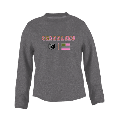 Pajaro Valley Grizzlies Pink Camo Flag Women's Sweatshirt