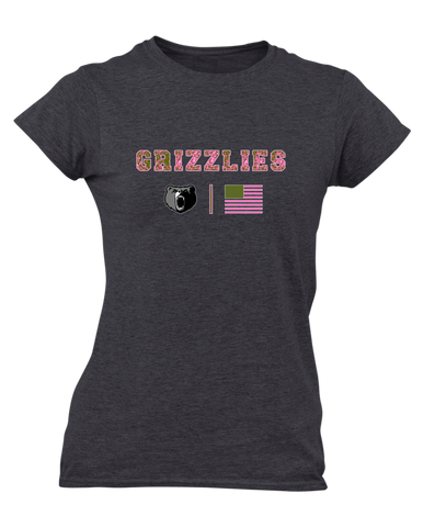Pajaro Valley Grizzlies Pink Camo Flag Women's SS T-Shirt