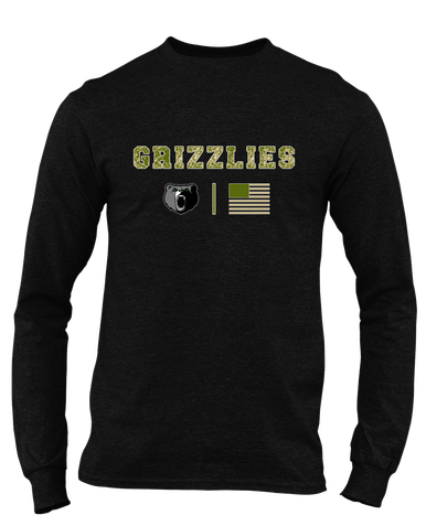 Pajaro Valley Grizzlies Camo Flag Men's LS T-Shirt
