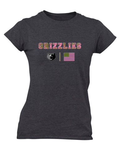 Pajaro Valley Grizzlies Pink Camo Flag Women's Premium SS T-Shirt