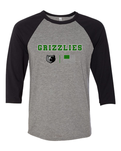 Pajaro Valley Grizzlies Team Colors Flag Women's Baseball T-Shirt