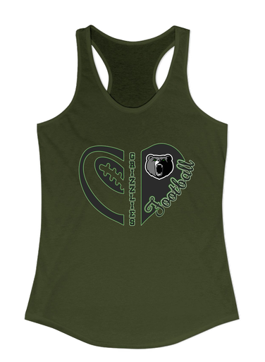 Pajaro Valley Grizzlies Heart Football Women's Tank Top