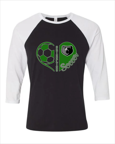 Pajaro Valley Grizzlies Heart Soccer Women's Baseball T-Shirt