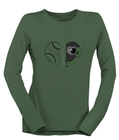 Pajaro Valley Grizzlies Heart Baseball Women's Premium LS T-Shirt