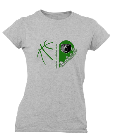 Pajaro Valley Grizzlies Heart Basketball Women's SS T-Shirt