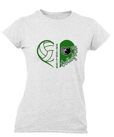 Pajaro Valley Grizzlies Heart Volleyball Women's SS T-Shirt