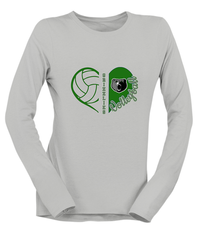 Pajaro Valley Grizzlies Heart Volleyball Women's Premium LS T-Shirt