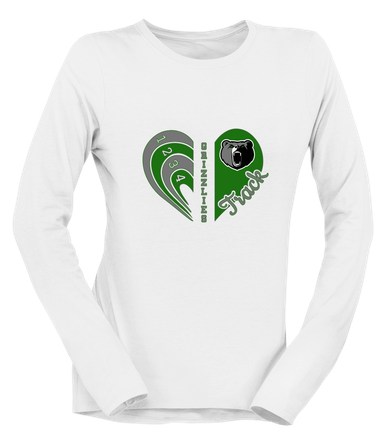 Pajaro Valley Grizzlies Heart Track Women's Premium LS T-Shirt