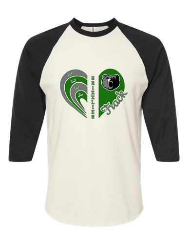 Pajaro Valley Grizzlies Heart Track Women's Baseball T-Shirt