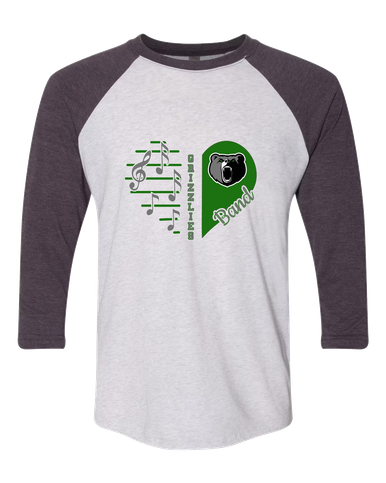 Pajaro Valley Grizzlies Heart Band Women's Baseball T-Shirt