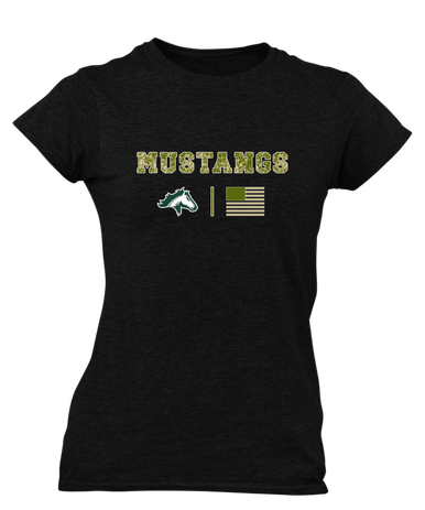 Kennesaw Mustangs Camo Flag Women's Premium SS T-Shirt