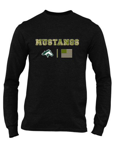 Kennesaw Mustangs Camo Flag Men's LS T-Shirt