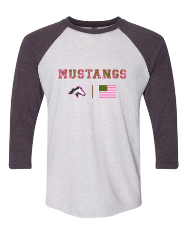 Kennesaw Mustangs Pink Camo Flag Women's Baseball T-Shirt