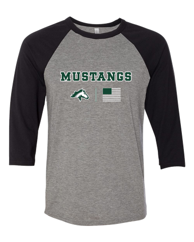 Kennesaw Mustangs Team Colors Flag Women's Baseball T-Shirt
