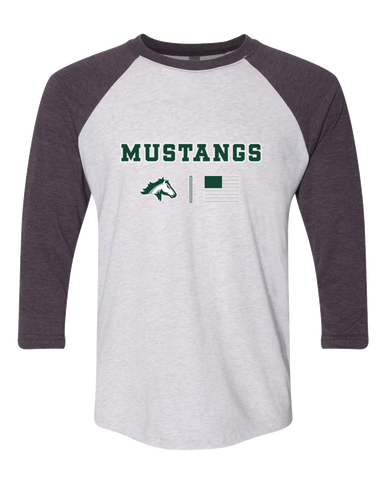 Kennesaw Mustangs Team Colors Flag Men's Baseball T-Shirt