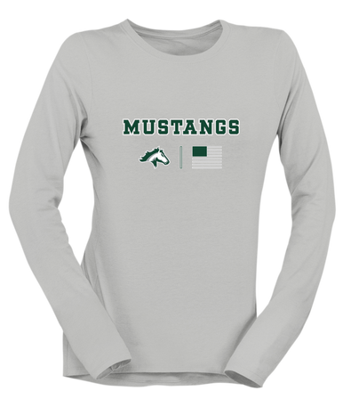 Kennesaw Mustangs Team Colors Flag Women's Premium LS T-Shirt