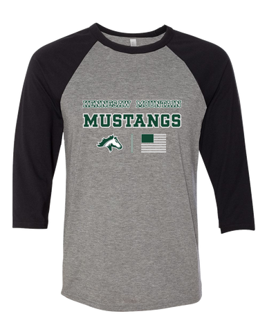 Kennesaw Mustangs Spirit Flag Men's Baseball T-Shirt