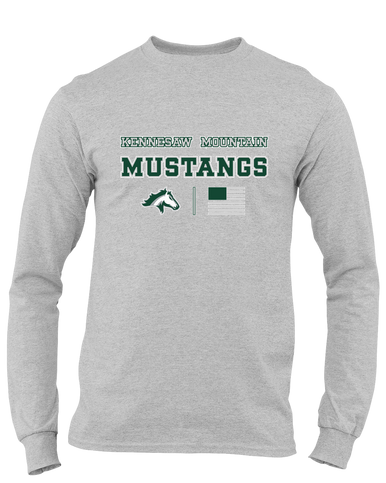 Kennesaw Mustangs Spirit Flag Men's LS T-Shirt
