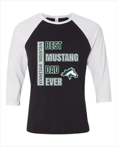 Kennesaw Mustangs Best Mustang Dad Men's Baseball T-Shirt