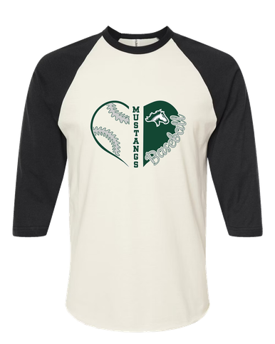 Kennesaw Mustangs Heart Baseball Women's Baseball T-Shirt