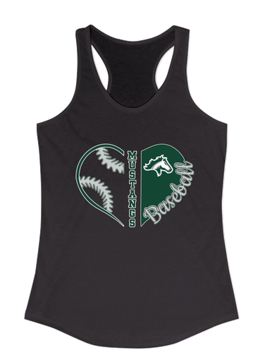 Kennesaw Mustangs Heart Baseball Women's Tank Top