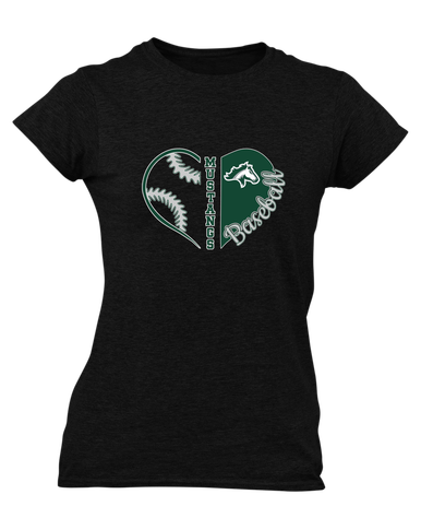 Kennesaw Mustangs Heart Baseball Women's Premium SS T-Shirt