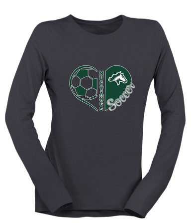 Kennesaw Mustangs Heart Soccer Women's Premium LS T-Shirt