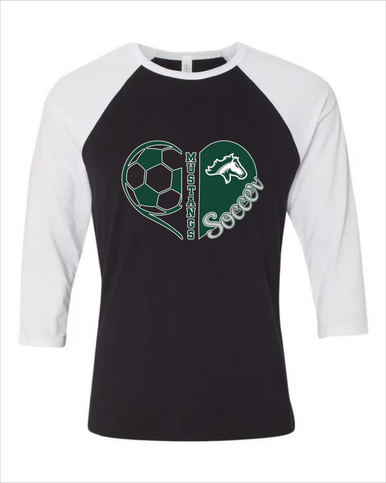 Kennesaw Mustangs Heart Soccer Women's Baseball T-Shirt