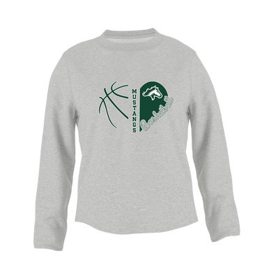 Kennesaw Mustangs Heart Basketball Women's Sweatshirt