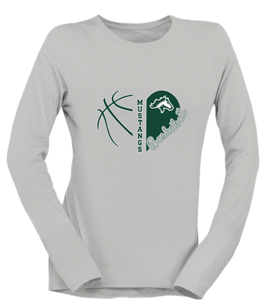 Kennesaw Mustangs Heart Basketball Women's Premium LS T-Shirt