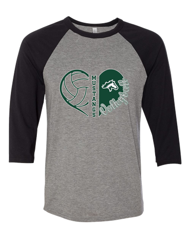 Kennesaw Mustangs Heart Volleyball Women's Baseball T-Shirt