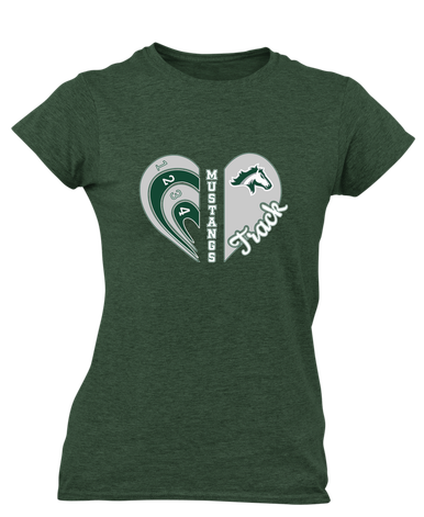 Kennesaw Mustangs Heart Track Women's SS T-Shirt