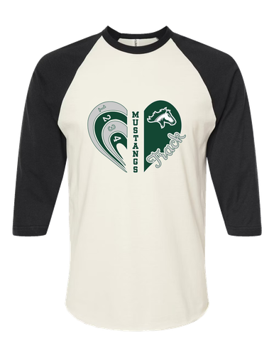 Kennesaw Mustangs Heart Track Women's Baseball T-Shirt
