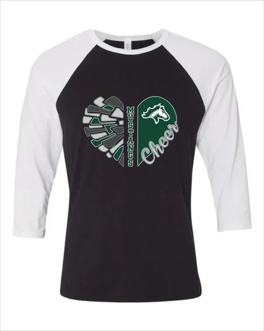 Kennesaw Mustangs Heart Cheer Women's Baseball T-Shirt