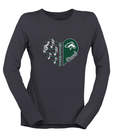 Kennesaw Mustangs Heart Band Women's Premium LS T-Shirt