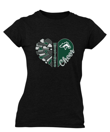 Kennesaw Mustangs Heart Cheer Women's Premium SS T-Shirt