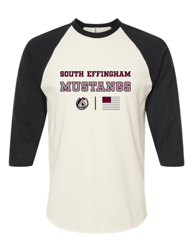 South Effingham Mustangs Spirit Flag Women's Baseball T-Shirt