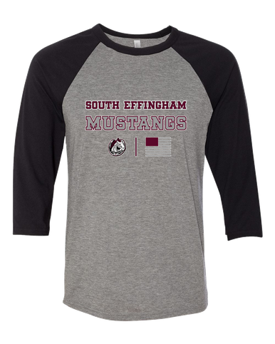 South Effingham Mustangs Spirit Flag Men's Baseball T-Shirt