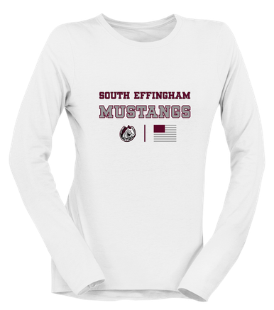 South Effingham Mustangs Spirit Flag Women's LS T-Shirt