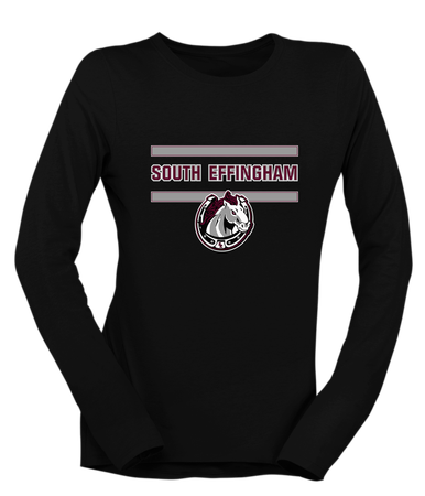 South Effingham Mustangs Mascot #4 Women's Premium LS T-Shirt
