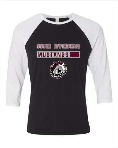 South Effingham Mustangs Mascot #7 Men's Baseball T-Shirt