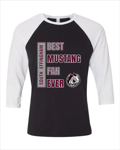 South Effingham Mustangs Best Mustang Fan Women's Baseball T-Shirt