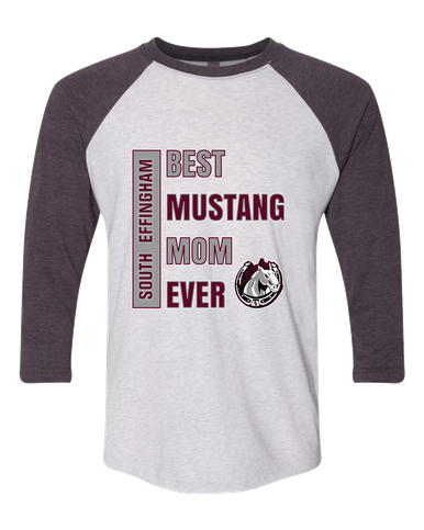South Effingham Mustangs Best Mustang Mom Women's Baseball T-Shirt